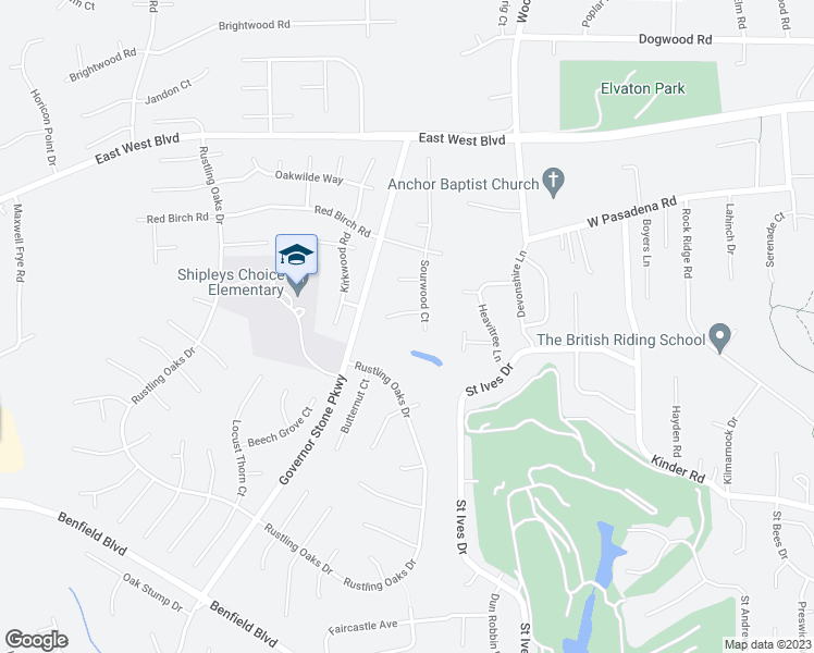 map of restaurants, bars, coffee shops, grocery stores, and more near 314 Sourwood Court in Millersville