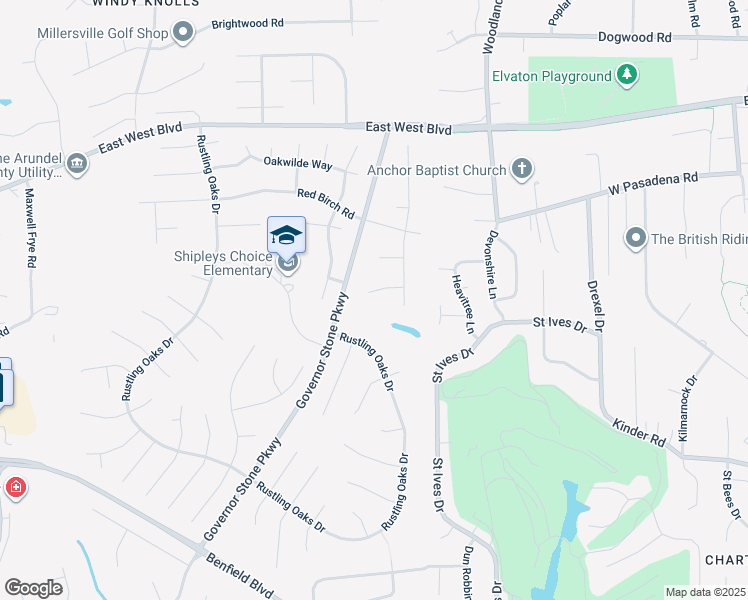 map of restaurants, bars, coffee shops, grocery stores, and more near 747 Rock Elm Court in Millersville