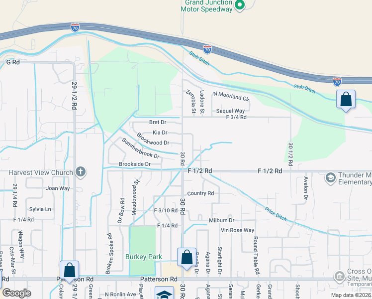map of restaurants, bars, coffee shops, grocery stores, and more near 660 30 Road in Grand Junction