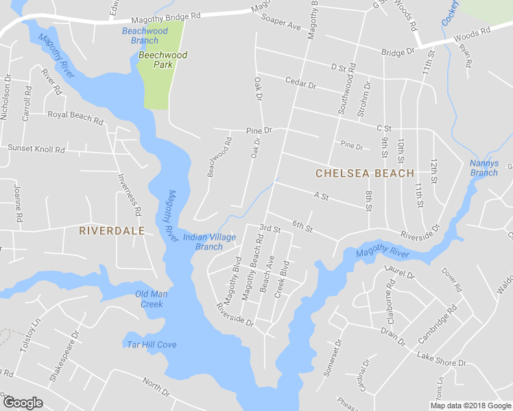 map of restaurants, bars, coffee shops, grocery stores, and more near 236 Magothy Beach Road in Pasadena