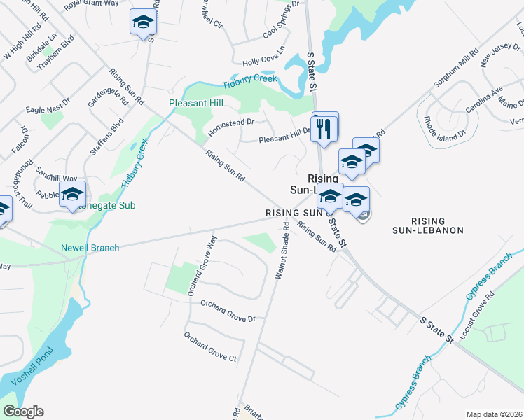map of restaurants, bars, coffee shops, grocery stores, and more near 1485 Voshells Mill Star Hill Road in Dover