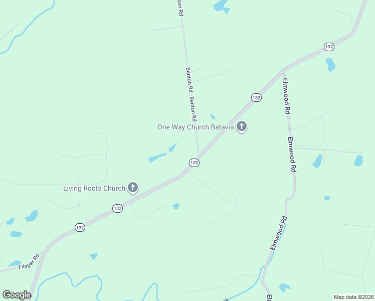 map of restaurants, bars, coffee shops, grocery stores, and more near 4843 Benton Road in Batavia