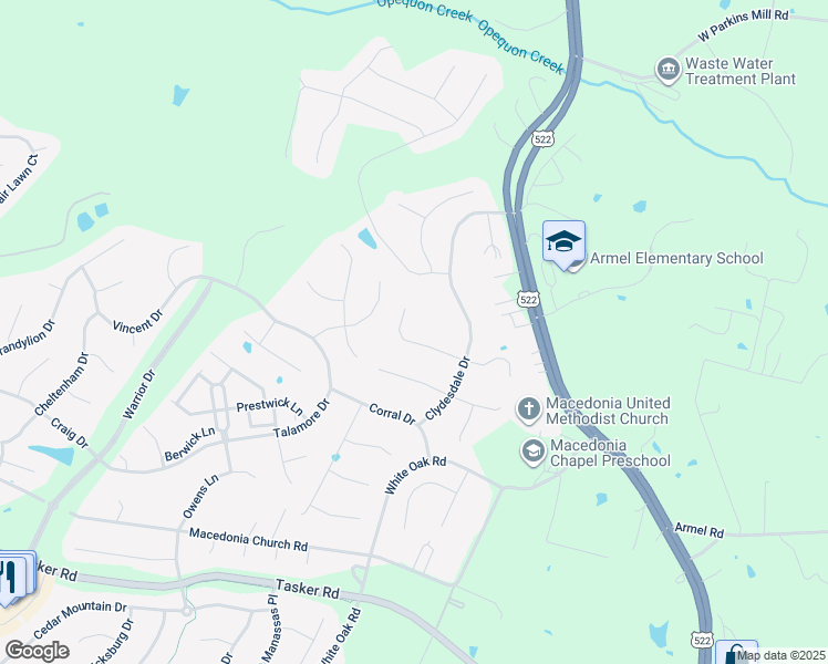 map of restaurants, bars, coffee shops, grocery stores, and more near 112 Maverick Court in Stephens City
