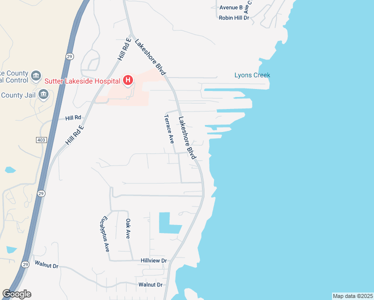 map of restaurants, bars, coffee shops, grocery stores, and more near 120 Miramonte Avenue in Lakeport