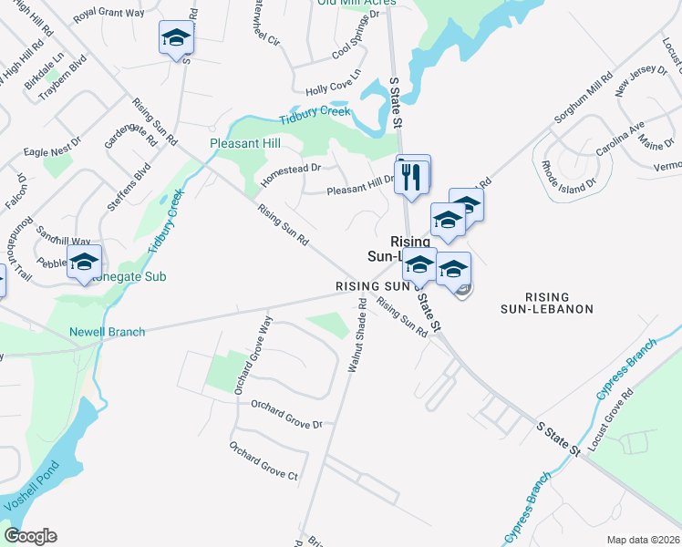 map of restaurants, bars, coffee shops, grocery stores, and more near 1485 Voshells Mill Star Hill Road in Dover