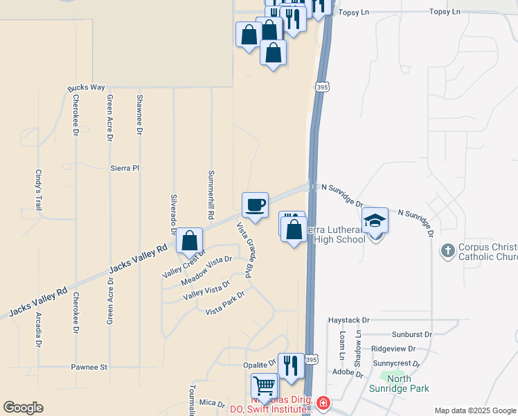 map of restaurants, bars, coffee shops, grocery stores, and more near 912 Jacks Valley Road in Carson City