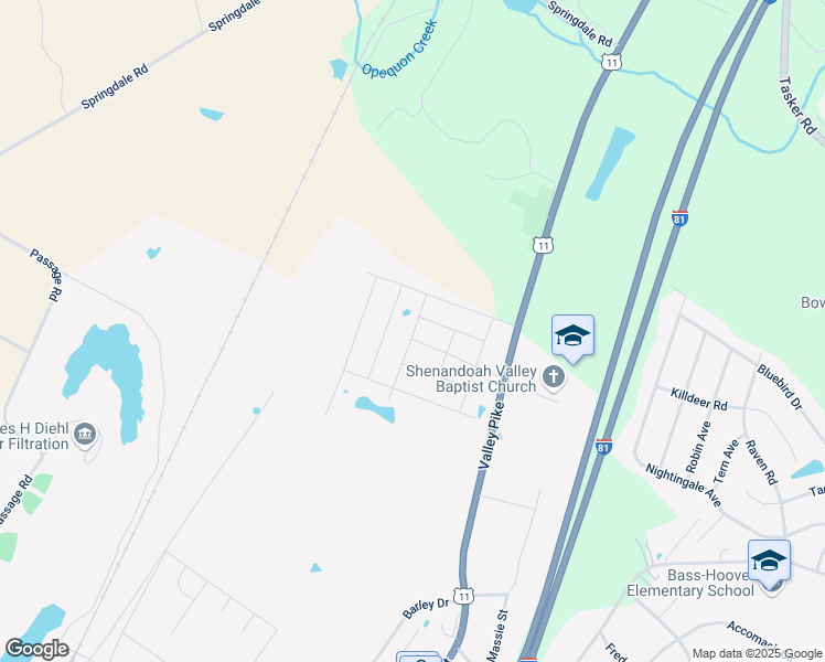 map of restaurants, bars, coffee shops, grocery stores, and more near 114 Hemphill Street in Stephens City