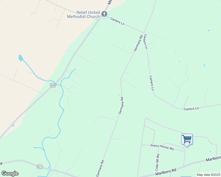 map of restaurants, bars, coffee shops, grocery stores, and more near 784 Germany Road in Stephens City
