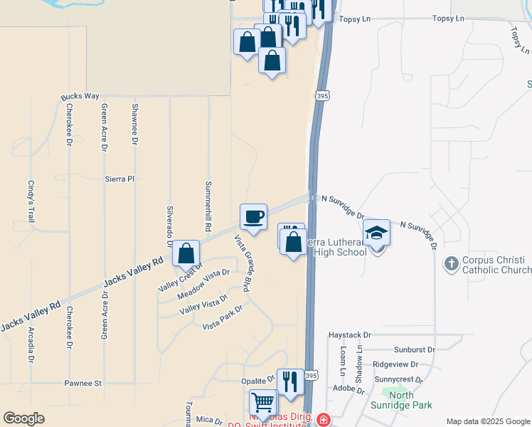 map of restaurants, bars, coffee shops, grocery stores, and more near 912 Jacks Valley Road in Carson City