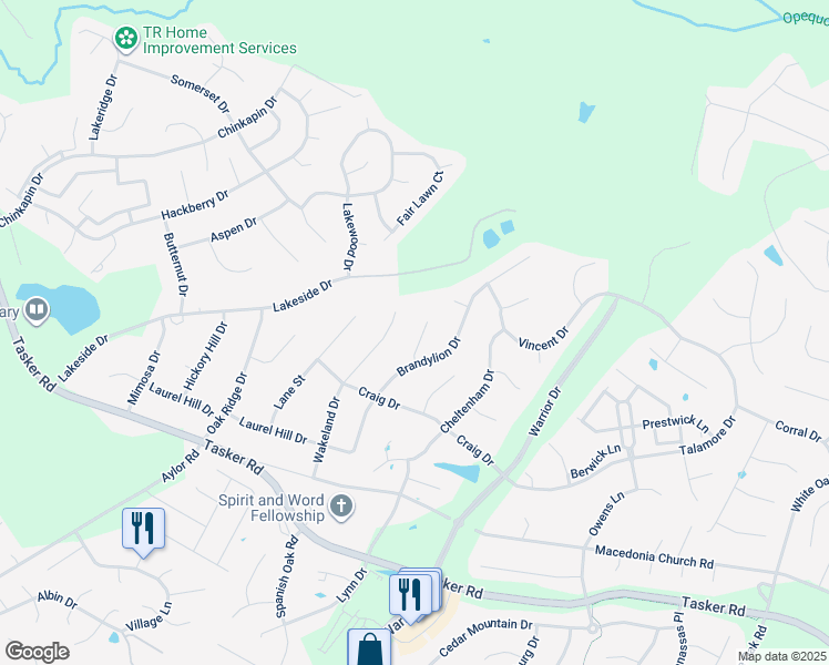 map of restaurants, bars, coffee shops, grocery stores, and more near 107 Tyler Court in Stephens City