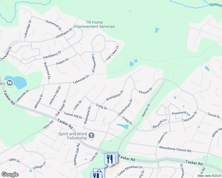 map of restaurants, bars, coffee shops, grocery stores, and more near 107 Tyler Court in Stephens City