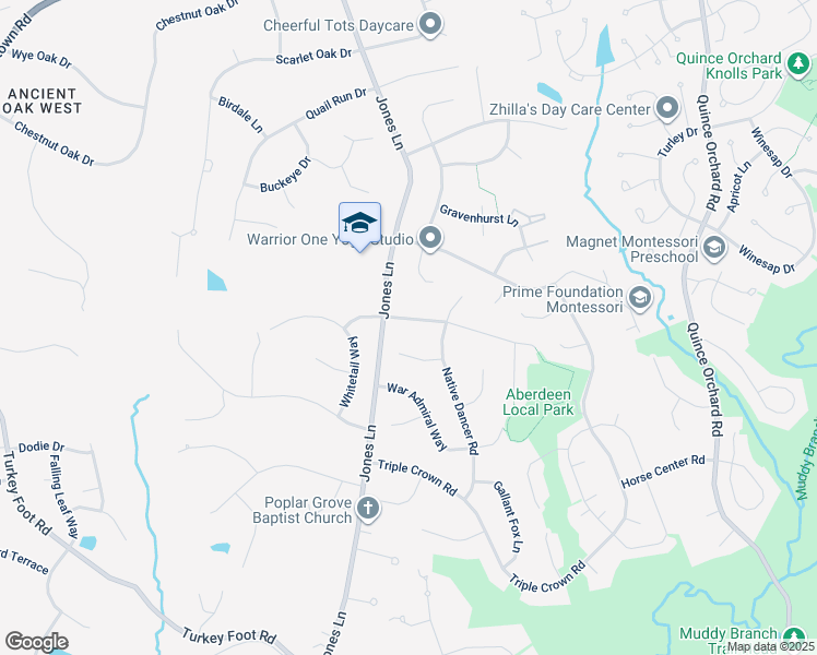 map of restaurants, bars, coffee shops, grocery stores, and more near 15012 Carry Back Drive in North Potomac