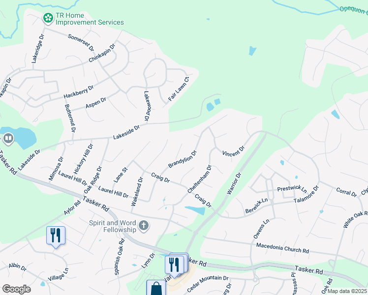 map of restaurants, bars, coffee shops, grocery stores, and more near 108 Tyler Court in Stephens City