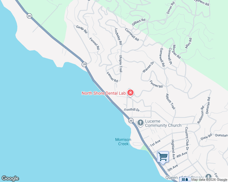 map of restaurants, bars, coffee shops, grocery stores, and more near 5700 Roland Drive in Lucerne