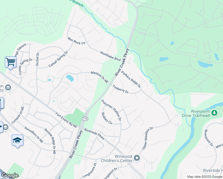 map of restaurants, bars, coffee shops, grocery stores, and more near 18593 Colston Court in Leesburg