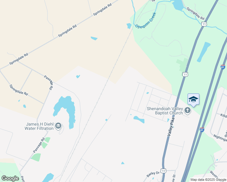 map of restaurants, bars, coffee shops, grocery stores, and more near 4656 Valley Pike in Stephens City