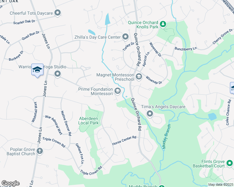 map of restaurants, bars, coffee shops, grocery stores, and more near 12427 Falconbridge Drive in North Potomac