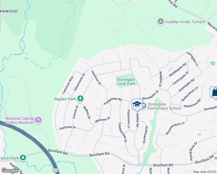 map of restaurants, bars, coffee shops, grocery stores, and more near 513 Jaystone Place in Silver Spring