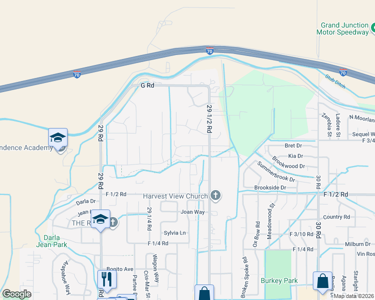 map of restaurants, bars, coffee shops, grocery stores, and more near 667 29 1/2 Road in Grand Junction