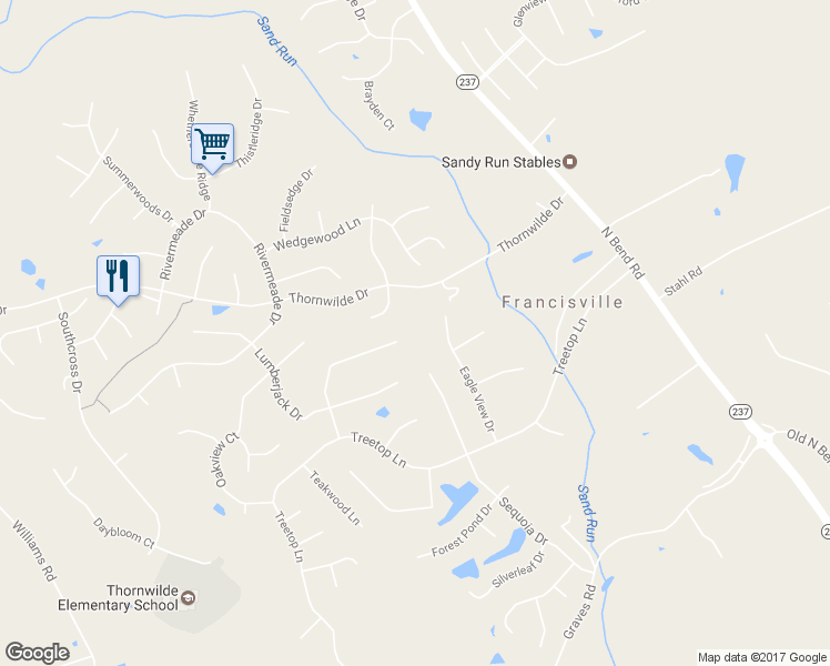 map of restaurants, bars, coffee shops, grocery stores, and more near 1479 Bottomwood Drive in Hebron