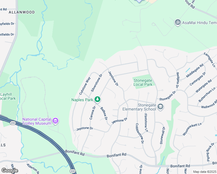 map of restaurants, bars, coffee shops, grocery stores, and more near 91 Carona Court in Silver Spring