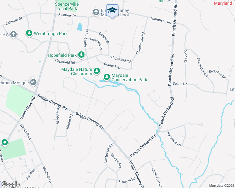map of restaurants, bars, coffee shops, grocery stores, and more near 14917 Claude Lane in Silver Spring