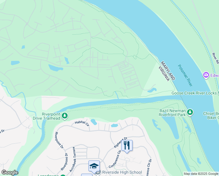map of restaurants, bars, coffee shops, grocery stores, and more near 43562 Firestone Place in Leesburg