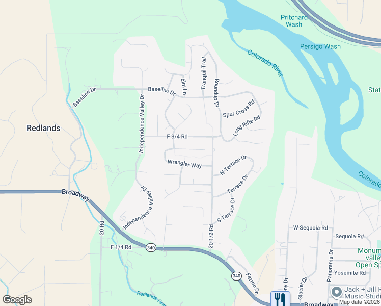 map of restaurants, bars, coffee shops, grocery stores, and more near 2041 Wrangler Court in Grand Junction