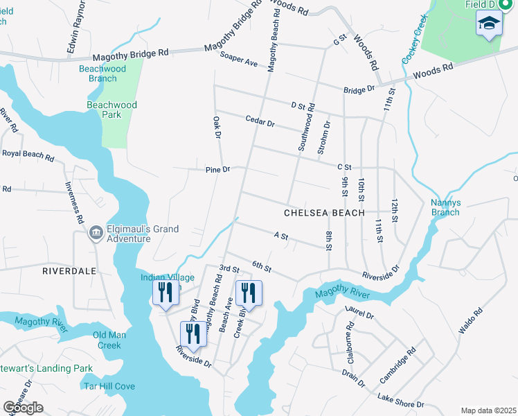 map of restaurants, bars, coffee shops, grocery stores, and more near 603 B Street in Pasadena