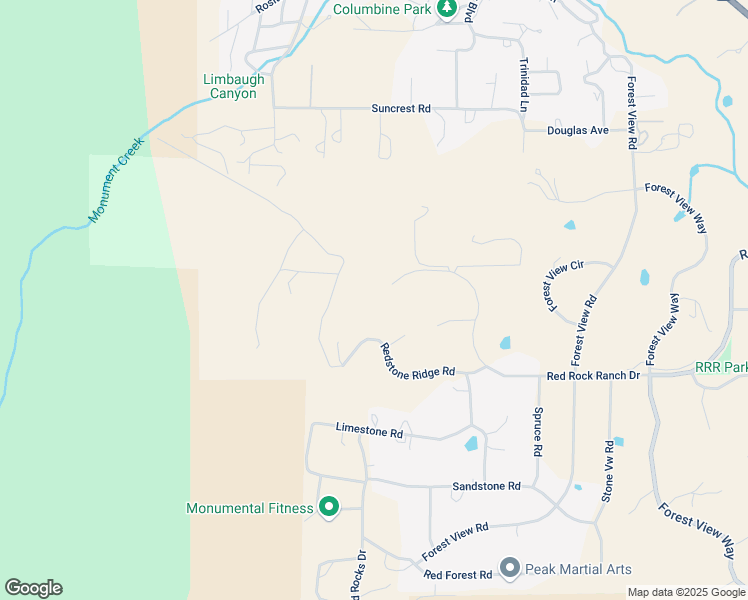 map of restaurants, bars, coffee shops, grocery stores, and more near 4691 Red Rock Ranch Dr in Monument