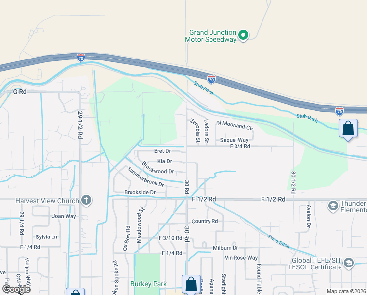 map of restaurants, bars, coffee shops, grocery stores, and more near 672 30 Road in Grand Junction