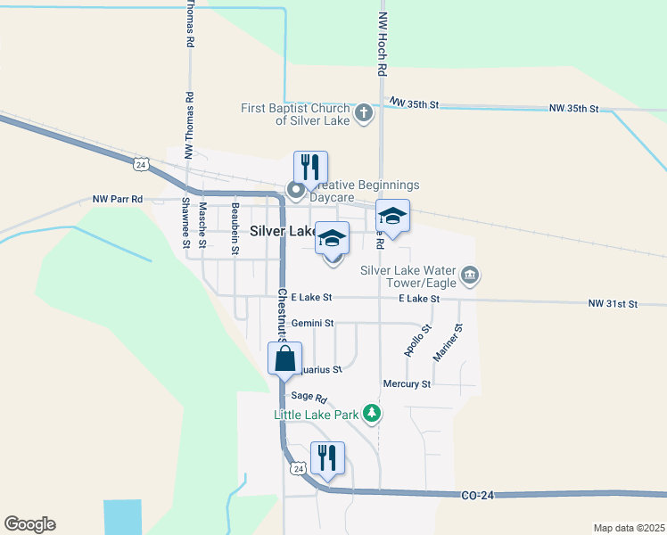 map of restaurants, bars, coffee shops, grocery stores, and more near 200 East Lake Street in Silver Lake