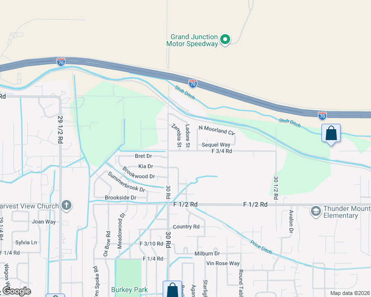 map of restaurants, bars, coffee shops, grocery stores, and more near 681 Ladore Street in Grand Junction