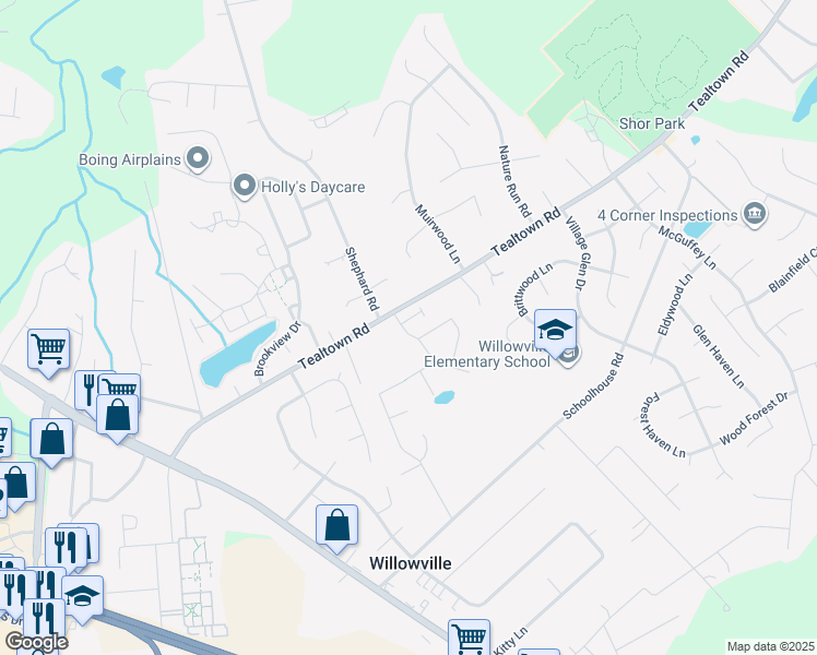 map of restaurants, bars, coffee shops, grocery stores, and more near 4516 Redtinder Lane in Batavia