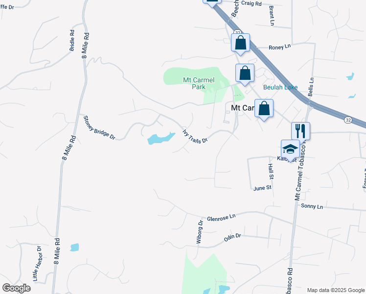 map of restaurants, bars, coffee shops, grocery stores, and more near Lakewood Pointe in Dry Run