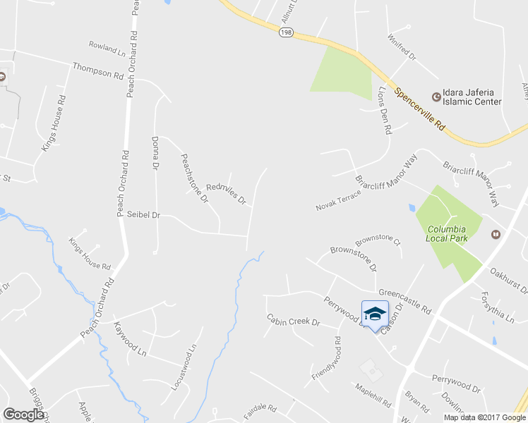 map of restaurants, bars, coffee shops, grocery stores, and more near 15025 Timberlake Drive in Silver Spring