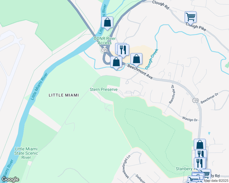 map of restaurants, bars, coffee shops, grocery stores, and more near 2498 Spindlehill Drive in Cincinnati