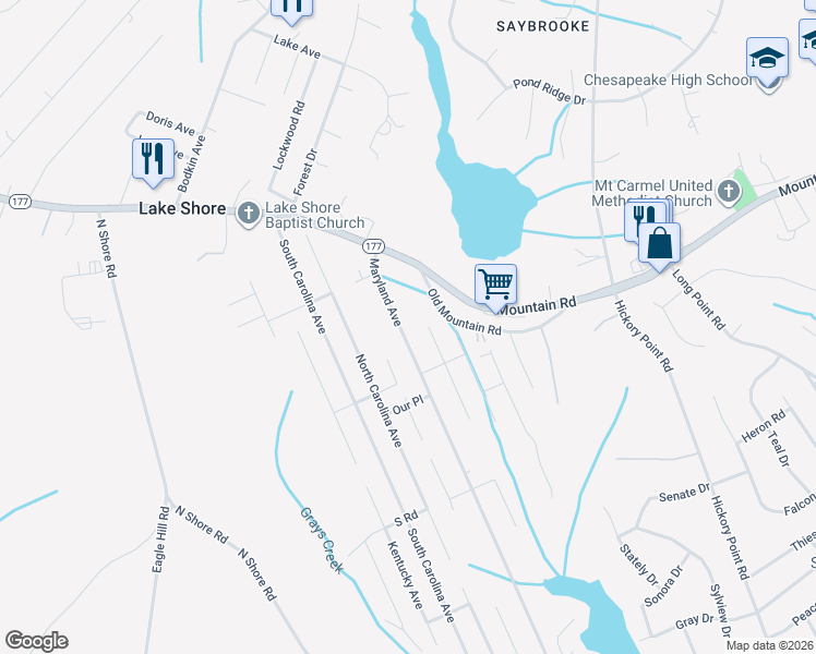 map of restaurants, bars, coffee shops, grocery stores, and more near 141 Maryland Avenue in Pasadena