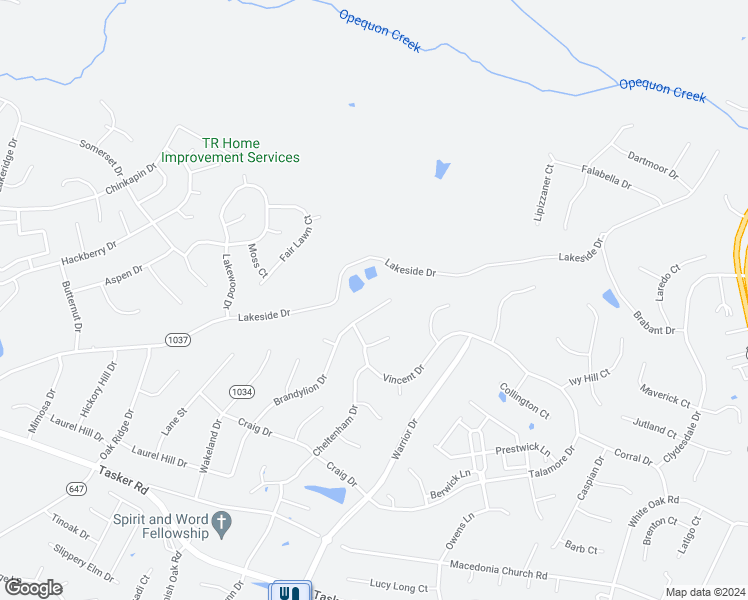 map of restaurants, bars, coffee shops, grocery stores, and more near 239 Brandylion Drive in Stephens City