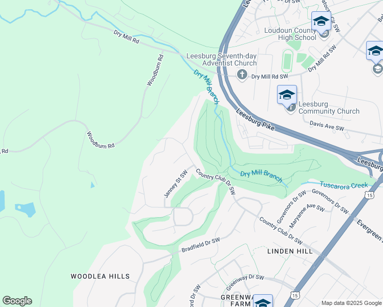 map of restaurants, bars, coffee shops, grocery stores, and more near 606 Country Club Drive Southwest in Leesburg