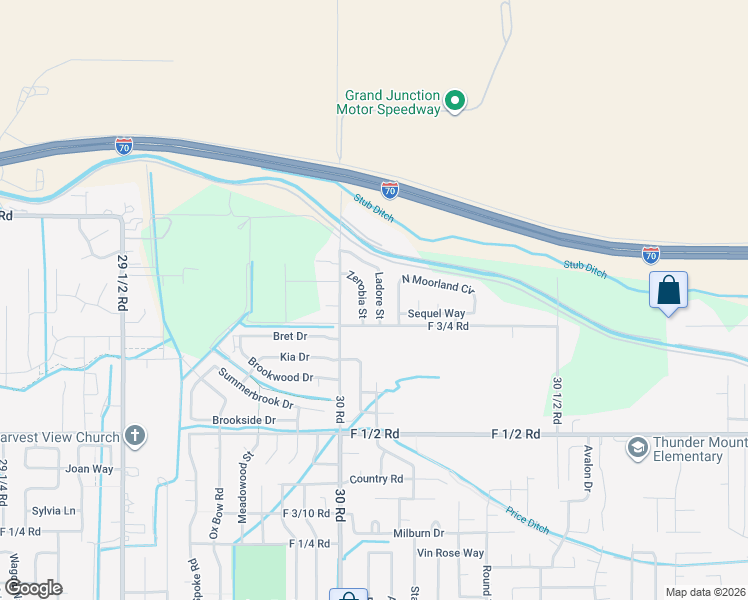 map of restaurants, bars, coffee shops, grocery stores, and more near 681 Ladore Street in Grand Junction