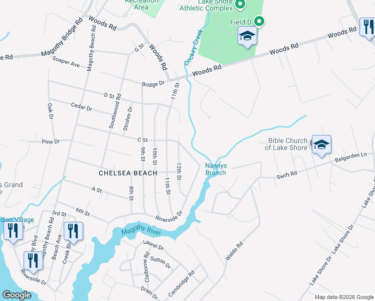 map of restaurants, bars, coffee shops, grocery stores, and more near 231 C Street in Pasadena