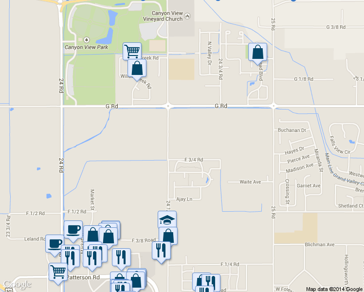 map of restaurants, bars, coffee shops, grocery stores, and more near 680 24 1/2 Road in Grand Junction