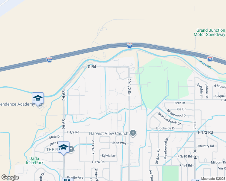 map of restaurants, bars, coffee shops, grocery stores, and more near 2833 Shavano Street in Grand Junction