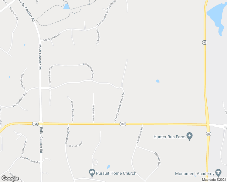 map of restaurants, bars, coffee shops, grocery stores, and more near 1705 Trumpeters Court in Monument