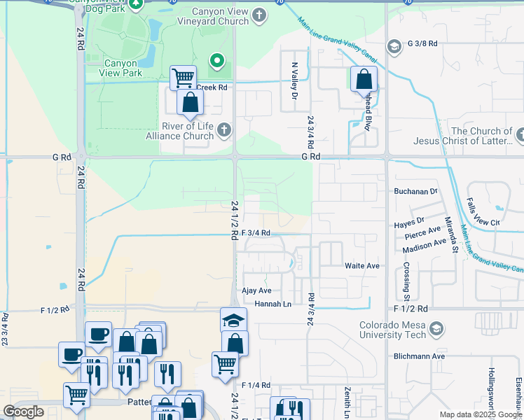 map of restaurants, bars, coffee shops, grocery stores, and more near 680 24 1/2 Road in Grand Junction
