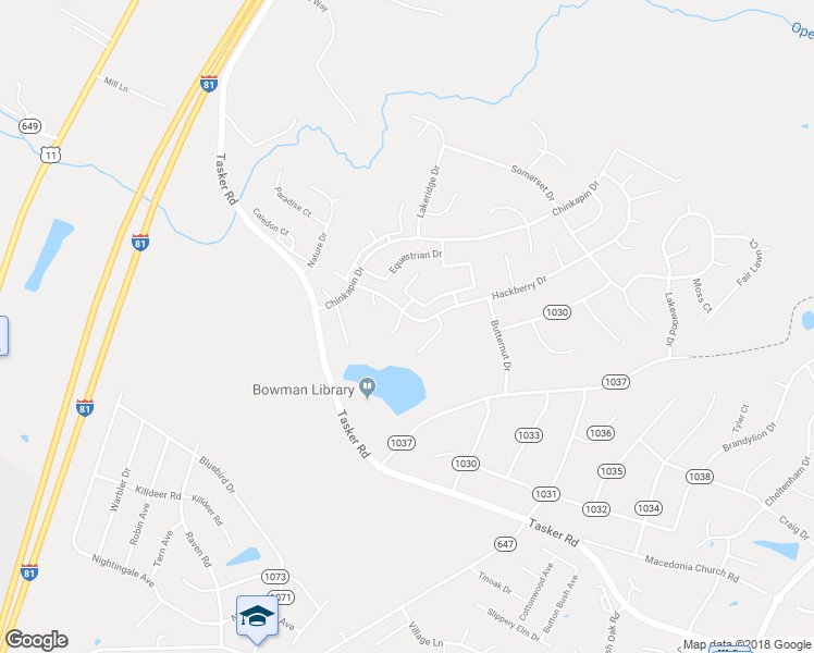 map of restaurants, bars, coffee shops, grocery stores, and more near 164 Hackberry Drive in Stephens City