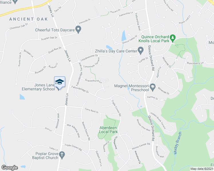 map of restaurants, bars, coffee shops, grocery stores, and more near 12405 Gooderham Way in North Potomac