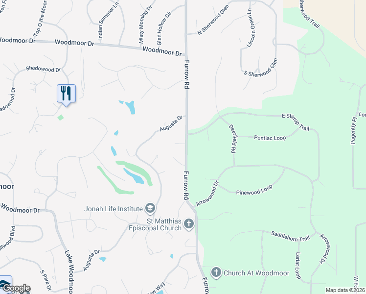 map of restaurants, bars, coffee shops, grocery stores, and more near 18770 Furrow Road in Monument
