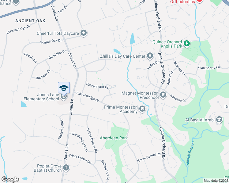 map of restaurants, bars, coffee shops, grocery stores, and more near 12405 Gooderham Way in North Potomac